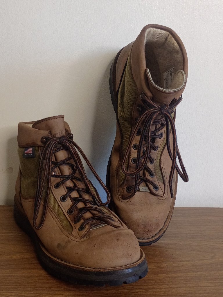 Danner Men's Size 11 Light Ii 33000 6" Hiking Boots Brown Nubuck Green Nylon
